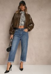 Niebieskie Jeansy Regular Wiast o Fasonie Mom Fit Gondie. Niebieskie jeansy damskie Renee. Za 99.99 zł.