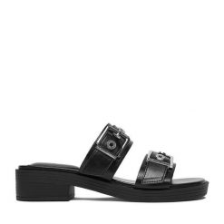 Klapki Beverly Hills Polo Club. Czarne klapki damskie Beverly Hills Polo Club, bez wzorów, bez obcasa. Za 179.99 zł.