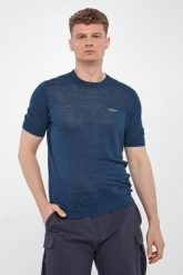 Sweter męski lniany z krótkim rękawem AERONAUTICA MILITARE. Swetry przez głowę męskie Aeronautica Militare, m, bez wzorów, ze lnu, bez kołnierzyka. Za 519.00 zł.