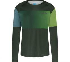 Koszulka z długim rękawem MYOKO z ciepłym nadrukiem. Zielone bluzki z długim rękawem męskie Shimano, l, bez wzorów, z dżerseju, eleganckie, bez kołnierzyka. Za 448.90 zł.