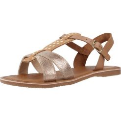 Sandały GEOX J SANDAL EOLIE GIRL Jasnobrązowy. Brązowe sandały damskie Geox, bez wzorów, ze skóry, bez obcasa, bez zapięcia. Za 141.99 zł.