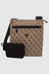 GUESS Brązowa torba męska na ramię w logo z saszetką. Brązowe saszetki męskie Guess. W wyprzedaży za 359.99 zł.