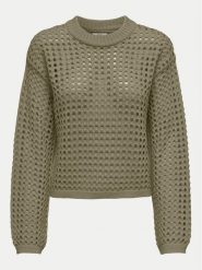 JDY Sweter Ronda 15317229 Zielony Regular Fit. Zielone swetry damskie JDY, xl, bez wzorów, z syntetyku, bez kołnierzyka, bez ramiączek, bez kaptura. Za 99.99 zł.