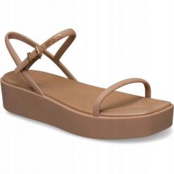 Sandały Dla Dorosłych Crocs Miami Platform Y-Strap Sandal. Brązowe sandały damskie Crocs, bez wzorów, z materiału, bez obcasa, na obcasie, bez zapięcia. Za 199.99 zł.