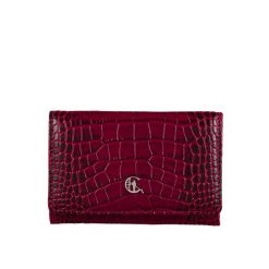 Portfel skórzany Damski Canaletto bordo premium krokodyl PD1221cs162 RFID. Czerwone portfele damskie bez wzorów, ze skóry. Za 189.00 zł.