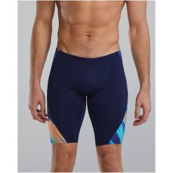 Spodenki pływackie męskie TYR Jammer Swimsuit - Riptidal. Niebieskie kąpielówki męskie TYR, m, bez wzorów, do pływania. Za 201.40 zł.