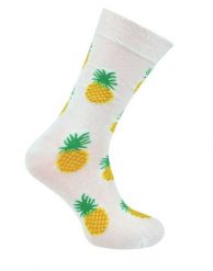 Skarpetki Bawełniane - Tematyczne - Białe w Ananasy. Białe skarpety męskie His Story, bez wzorów, z bawełny. Za 29.99 zł.