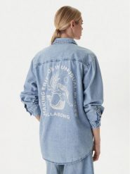 Billabong Koszula jeansowa Down The Coast EBJWT00122 Niebieski Oversize. Niebieskie bluzki damskie Billabong, xs, bez wzorów, z bawełny, bez kołnierzyka, bez ramiączek. Za 299.99 zł.