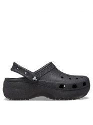 Crocs Klapki Classic Platform Glitter Clog W 207241 Czarny. Czarne klapki damskie Crocs, bez wzorów, z tworzywa sztucznego, bez obcasa. Za 289.99 zł.