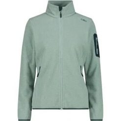 Kurtka polarowa CMP damska Knit-Tech 100% poliester – 09EU JADE-TREK GREEN. Zielone kurtki damskie CMP, bez wzorów, z materiału, bez kaptura. Za 299.55 zł.