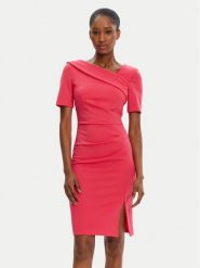 Rinascimento Sukienka koktajlowa CFC0122560003 Różowy Regular Fit. Czerwone sukienki damskie Rinascimento, xs, bez wzorów, z syntetyku, wizytowe, bez kołnierzyka, bez ramiączek. Za 279.99 zł.