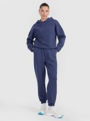 4F Spodnie dresowe z waflowej dzianiny damskie - granatowe XXL. Niebieskie spodnie dresowe damskie 4f, xxl, bez wzorów, z dresówki. Za 169.99 zł.