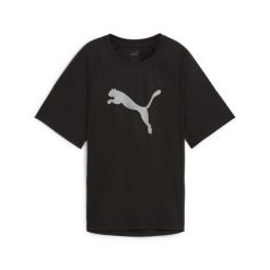 Damska koszulka z nadrukiem EVOSTRIPE PUMA Black. Czarne koszulki sportowe damskie Puma, xl, bez wzorów, sportowe, bez kołnierzyka. Za 186.00 zł.