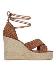Castañer Espadryle Becca/8ED/298 Brązowy. Brązowe sandały damskie Castañer, bez wzorów, z materiału, bez obcasa, bez zapięcia. Za 899.99 zł.