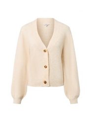 MbyM Kardigan - Molenda Kobiety beżowy|biały, M. Białe kardigany damskie mbyM, m, bez wzorów, z dzianiny, eleganckie. Za 279.95 zł.