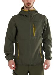 Kurtka softshellowa męska Fundango Alloy Hooded Softshell. Zielone kurtki męskie Fundango, m, bez wzorów, z materiału, z kapturem. Za 599.00 zł.