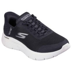 Damskie GO WALK FLEX GRAND ENTRY Slip-On Czarny / Biały. Białe obuwie sportowe damskie Skechers, bez wzorów, z materiału, do biegania, Skechers Sport. Za 382.36 zł.