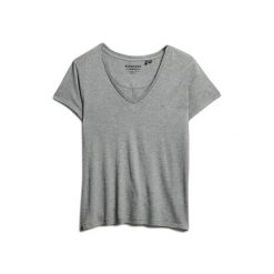 Bluzka T-shirt z haftem dla kobiet Superdry Studios. Szare t-shirty damskie Superdry., bez wzorów, bez kołnierzyka. W wyprzedaży za 124.60 zł.
