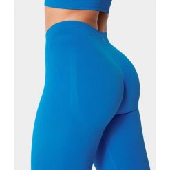 Legginsy bezszwowe z push-up dla kobiet na siłownię Carpatree Eris. Niebieskie legginsy damskie Carpatree, bez wzorów, na fitness i siłownię. W wyprzedaży za 153.99 zł.