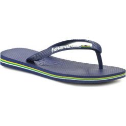 Japonki HAVAIANAS - Brasil Logo 41108500555 Navy Blue. Niebieskie klapki damskie Havaianas, z materiału. Za 99.00 zł.