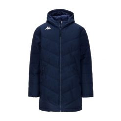 Kurtka puchowa Kappa Giambolo. Niebieskie kurtki męskie Kappa, na zimę, m, bez wzorów, z materiału, na golfa. Za 435.50 zł.