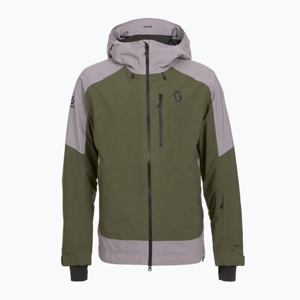 Kurtka narciarska męska SCOTT Ultimate GTX. Zielone kurtki męskie Scott, l, bez wzorów, z gore-texu, długie, bez kaptura, narciarskie, gore-tex. Za 1,529.00 zł.