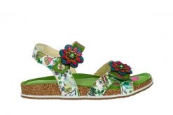 Sandały Laura Vita Brcyano 12 Vert 202059, Zielony, Skóra naturalna - 40. Zielone sandały damskie Laura Vita, z aplikacjami, z materiału, bez obcasa, bez zapięcia. W wyprzedaży za 251.10 zł.