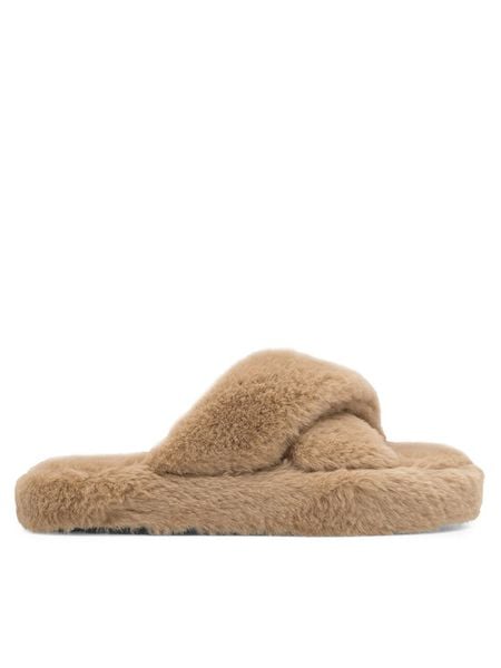 DeeZee Kapcie DE-16 Brązowy. Brązowe kapcie damskie DeeZee, bez wzorów, z materiału. Za 79.99 zł.