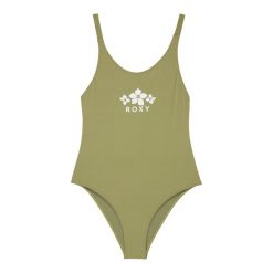 Jednoczęściowy strój kąpielowy dla Dziewczynki SOLID ACTIVE. Zielone stroje kąpielowe dla dziewczynek Roxy, bez wzorów, z elastanu. Za 169.99 zł.