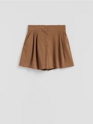 Szorty z modalem - brązowy. Brązowe szorty damskie Reserved, l, bez wzorów, z tkaniny. Za 119.99 zł.