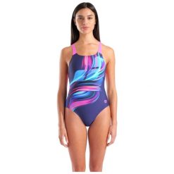 Strój kąpielowy damski Arena Bloom Swimsuit Swim Pro. Niebieskie kostiumy jednoczęściowe damskie Arena, bez wzorów, z materiału, eleganckie, do pływania. Za 241.99 zł.