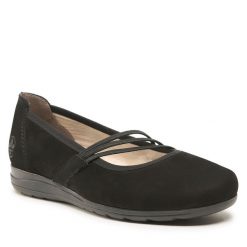 Półbuty Rieker. Czarne półbuty damskie Rieker, bez wzorów, bez obcasa, na płaskiej podeszwie, bez zapięcia. Za 309.99 zł.