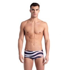 Szorty Kąpielowe Arena Multi Stripes Swim Low Waist. Niebieskie kąpielówki męskie Arena, m, bez wzorów, do pływania. Za 149.99 zł.