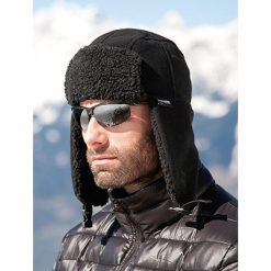 Męska Czapka Zimowa Thinsulate Sherpa. Czarne czapki i kapelusze męskie RESULT, na zimę, z aplikacjami, z materiału. Za 50.99 zł.