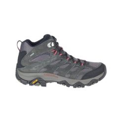 Buty turystyczne męskie Moab 3 Mid GTX. Szare buty sportowe męskie Merrell, ze skóry, bez zapięcia. W wyprzedaży za 649.99 zł.
