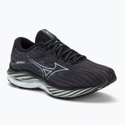 Buty do biegania damskie Mizuno Wave Rider 27 Width. Czarne obuwie sportowe damskie Mizuno, bez wzorów, do biegania, mizuno wave. Za 399.99 zł.