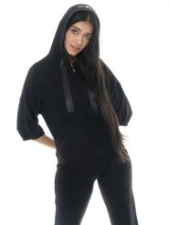 Bluza lekki z kaptur na co dzień na siłownię. Czarne bluzy damskie LEONE 1947 APPAREL, s, bez wzorów, bez kaptura. Za 328.38 zł.