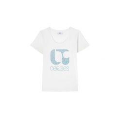 Koszulka damska Le Temps des cerises Smallvtrame. Białe t-shirty damskie Le Temps Des Cerises, bez wzorów, bez kołnierzyka. Za 127.50 zł.