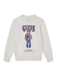 Guess Sweter N6RR01 Z2ZK2 Écru Regular Fit. Swetry dla chłopców Guess, z aplikacjami, z wiskozy, bez kołnierzyka, bez kaptura. Za 219.99 zł.