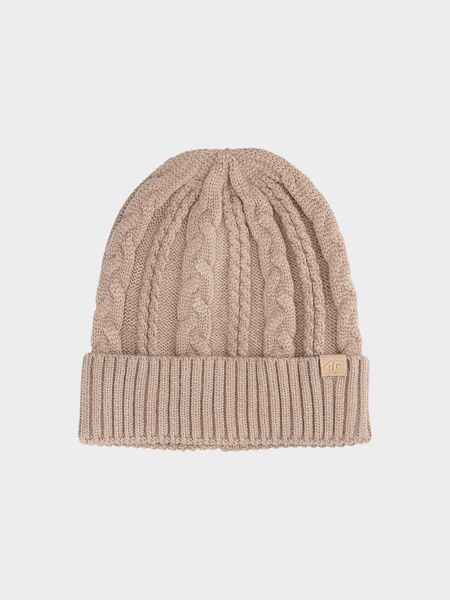 4F Czapka zimowa damska - brązowa Uniwersalny. Brązowe czapki i kapelusze damskie 4f, na zimę, bez wzorów, z materiału, klasyczne. Za 39.99 zł.