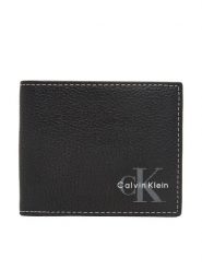 Calvin Klein Portfel Bold Pebble Billfold W/ Coin LV04D1270G Czarny. Czarne portfele męskie Calvin Klein, bez wzorów, ze skóry. Za 329.99 zł.