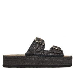 Klapki LOVE MOSCHINO. Szare espadryle damskie Love Moschino, bez wzorów, bez obcasa, bez zapięcia. Za 413.99 zł.