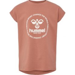 Koszulka dla dziewczynki Hummel Jumpy. Brązowe t-shirty i topy dla dziewczynek Hummel, bez wzorów, z dżerseju, bez ramiączek. Za 119.50 zł.