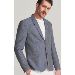 Żakardowa marynarka slim fit - Granatowy. Marynarki męskie Reserved. Za 279.99 zł.