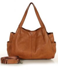 Torebka damska worek hobo bag skóra naturalna - MARCO MAZZINI brąz camel. Brązowe torby na ramię damskie bez wzorów, ze skóry, bez dodatków. Za 599.00 zł.