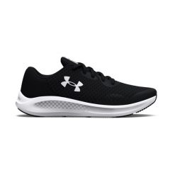 Buty biegowe chłopięce Under Armour BGS Charged Pursuit 3. Czarne buty sportowe chłopięce Under Armour, bez wzorów, bez zapięcia, do biegania. Za 179.99 zł.