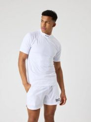 Bjorn_borg BORG MOCK NECK T-SHIRT BRILLIANT WHITE. Białe t-shirty męskie Björn Borg, m, bez wzorów, bez kołnierzyka. Za 291.00 zł.