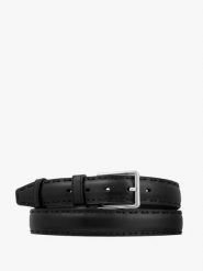 Czarny klasyczny pasek ze skóry licowej. Czarne paski damskie Ryłko, bez wzorów, z jeansu, eleganckie. Za 129.99 zł.