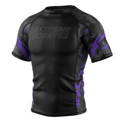 Koszulka Męska Rashguard MMA na Siłownię EXTREME HOBBY BLACK PANTHER. Czarne koszulki sportowe męskie EXTREME HOBBY, m, bez wzorów, z bawełny, bez kołnierzyka, bez ramiączek, do biegania. Za 188.00 zł.