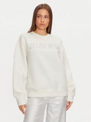 Guess Bluza V4BQ15 K7UW2 Beżowy Regular Fit. Brązowe bluzy damskie Guess, m, z aplikacjami, z wiskozy, bez kaptura. Za 289.99 zł.